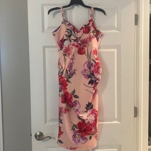 Beautiful pink floral maternity dress